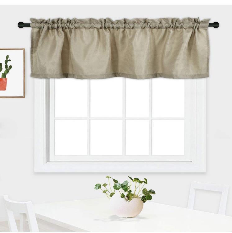 Waffle Textured Curtain Valance Weave Tailored Valance With Water