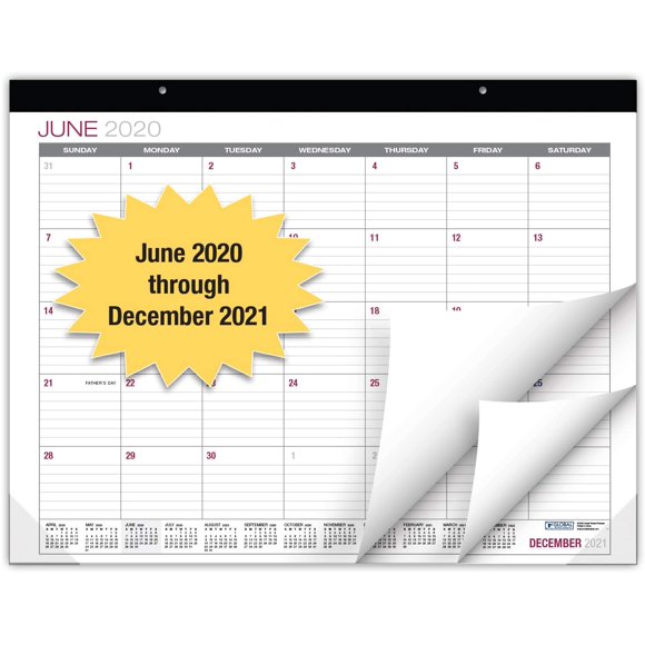 Professional Desk Calendar 2020-2021: Large Monthly Pages - 22"x17" - Runs from June 2020 Through December 2021 - Desk/Wall Calendar can be Used Throughout 2020-2021