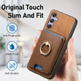 thumbnail image 5 of TECH CIRCLE For Galaxy A25 5G Wallet Case, Detachable 2-in-1 Magnetic Wallet Case with Card Slots Holder Ring Stand Premium PU Leather Slim Durable Shockproof Removable Protective Cover,Brown, 5 of 8