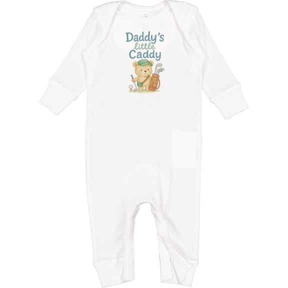 Inktastic Daddy's Little Caddy Bear Golf Theme Baby Romper Coveralls