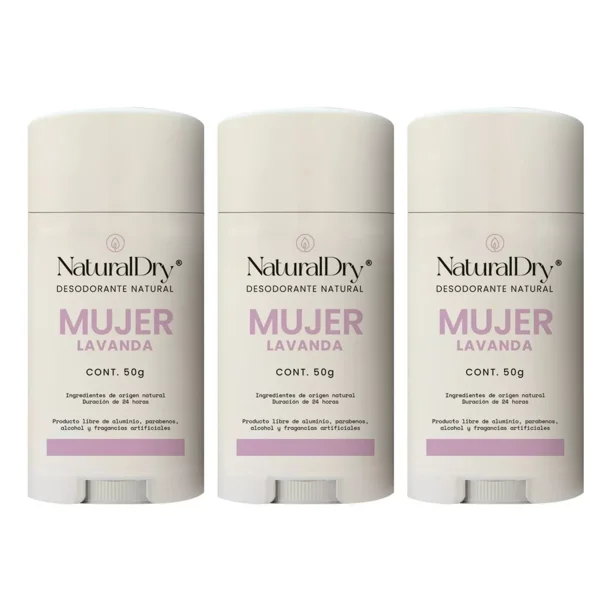 Desodorante en Barra Naturaldry Mujer 3 Pack 50g vegano