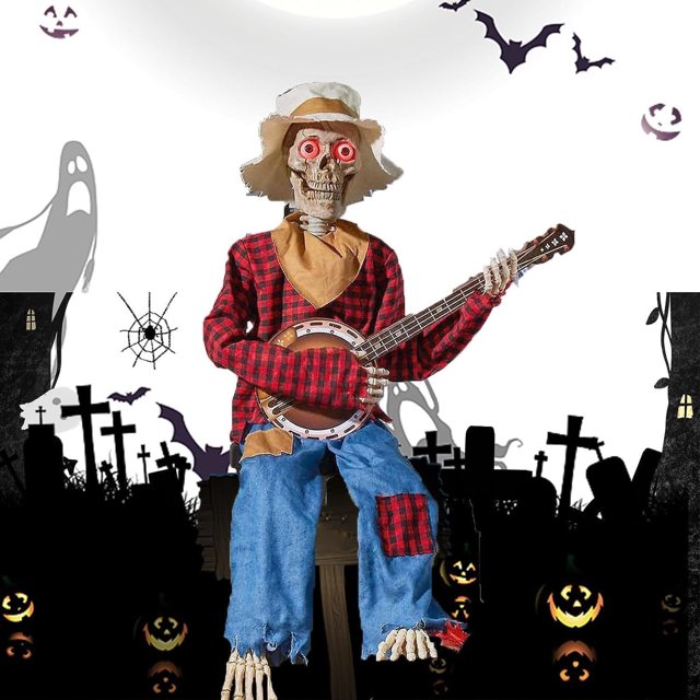 Adornos de Halloween, Decoración de Halloween, Regalos de Halloween Esqueleto de guitarra Decoración de Halloween Esqueleto Artículos de decoración Artículos de decoración Artículos decorativos de Hal