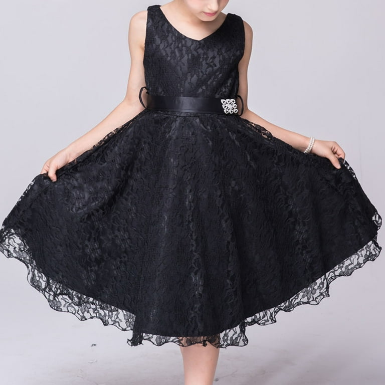 Cute Dresses For Teen Girls Sleeveless Lace Fluffy Dress For
