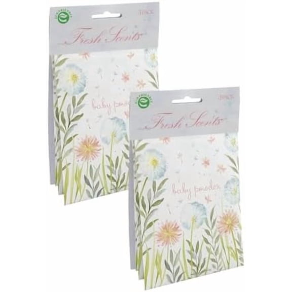 | Fresh Scents Scented Sachet Packet | Baby Powder | Air Freshener Bags for Drawers, Closets, Cars | 6 Pack | Long Lasting Home Fragrance$$