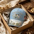 thumbnail image 2 of Hummingbird Blessing Faith Garden Morning Cap,Botanical Hummingbird American Flag Printed Baseball Cap,Lightweight Adjustable Casual Outdoor Sun Hat for Men & Women, 2 of 7