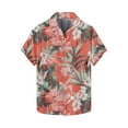 thumbnail image 4 of OGLCCG Mens Hawaiian Shirt Lapel Collar Short Sleeve Floral Printed Button Down Shirts Outdoor Tropical Summer Beach Shirts S-3XL, 4 of 5
