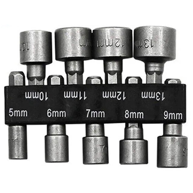 High-Quality Steel Screwdriver Nut Socket Bits Set - Multiple Sizes for Various
