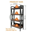 thumbnail image 2 of 55'' Kitchen Rack Storage Shelves with 4-Level Metal and Wooden Shelves, Multi-Functional Kitchen Organizer with Adjustable Shelves, for Kitchen, Garage, Pantry, Brown, 2 of 5