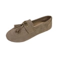 thumbnail image 2 of HTHLVMD Slip-On Casual Flats, Women's Comfort Moccasins, Everyday Comfort Loafers, Office Shoes, Suede Tassel Loafers, Casual Dress Loafers for Women Driving Shoes Summer Comfortable Shoes, Khaki 8.5, 2 of 7