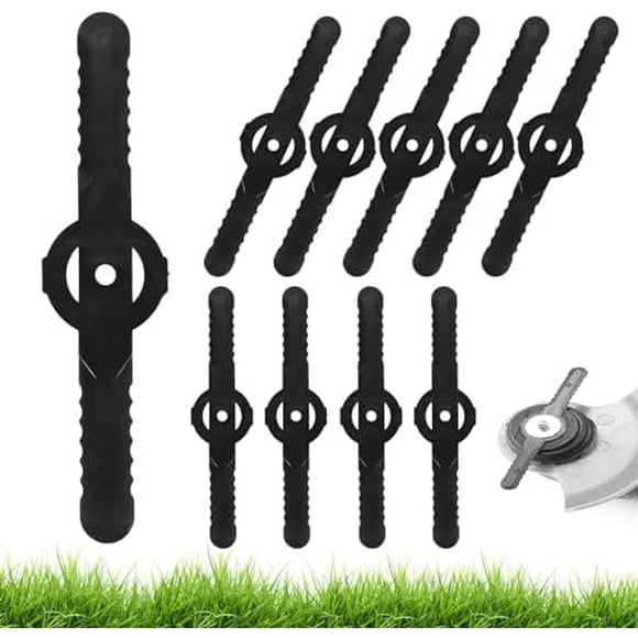 Queilt 60Pcs Plastic Replacement Blades, 12.5cm Universal Grass Trimmer Blades, Grass Trimmer Accessories, Plastic Lawn Mower Blades for Garden Lawn Edger
