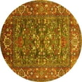 thumbnail image 1 of Ahgly Company Indoor Round Oriental Yellow Industrial Area Rugs, 5' Round, 1 of 4