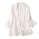 thumbnail image 2 of Chaquetas y abrigos casuales sin capucha de manga larga para mujer Chaqueta lisa con cuello vuelto Abrigo de manga larga Chaqueta de algodón y lino para mujer, 2 of 6