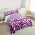 thumbnail image 3 of jejeloiu Rustic Leaves Queen Comforter Set,Modern Minimalsit Aesthetic Bedding Sets,Purple White Bedding Comforter Set For Girls,Luxury Bedroom Decor Reversible,3-Piece, 3 of 8