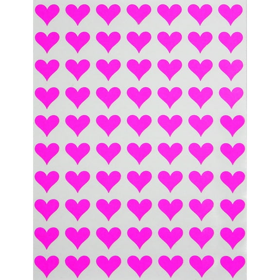 1/2 inch (0.50) Heart Sticker Bulk Labels Sheets DIY Scrapbooking Stickers for Valentine's Day, Stationery, Arts & Crafts 13mm, 7560-Pack (Neon Pink) by Royal Green