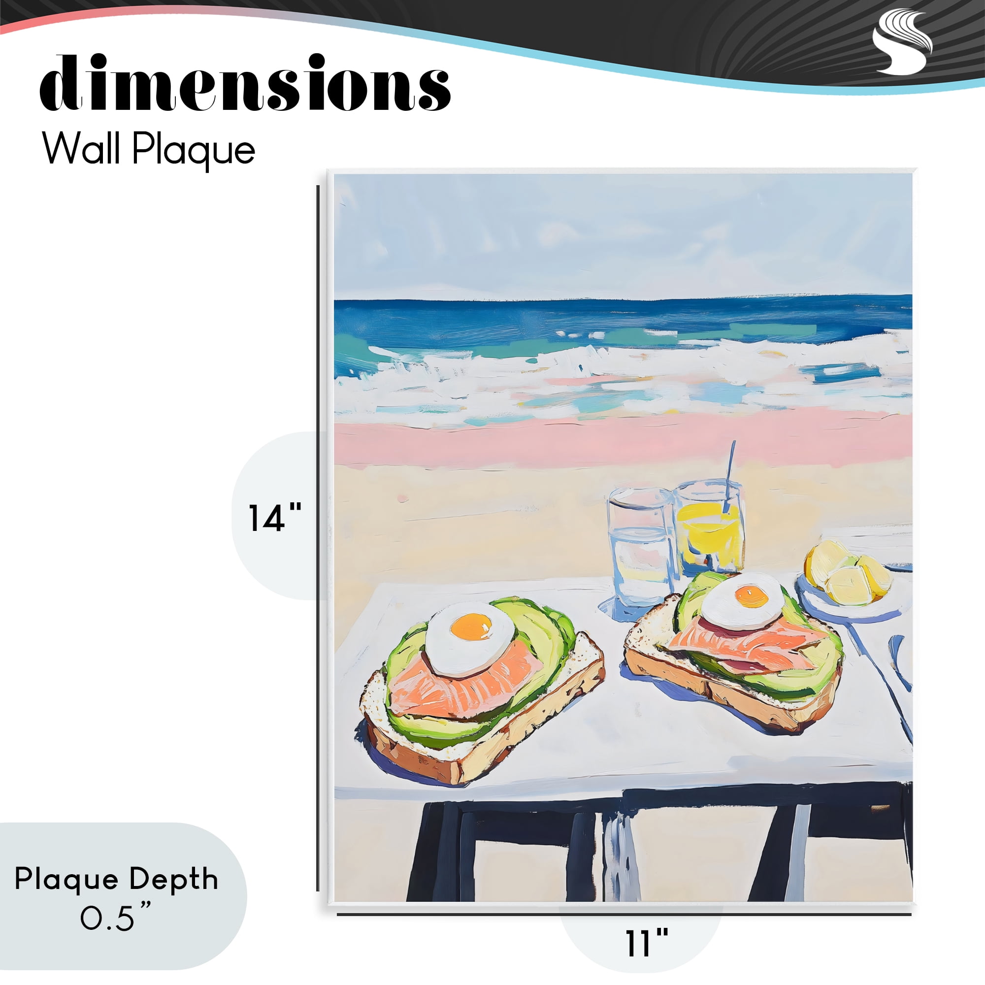 Stupell Industries Avocado Toast at Beach Wall Plaque Art, design by The Prints Vibe