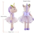 thumbnail image 3 of URMAGIC Unicorn Plush Doll, 17" Ballerina Stuffed Animal for Girls, Purple, 3 of 7
