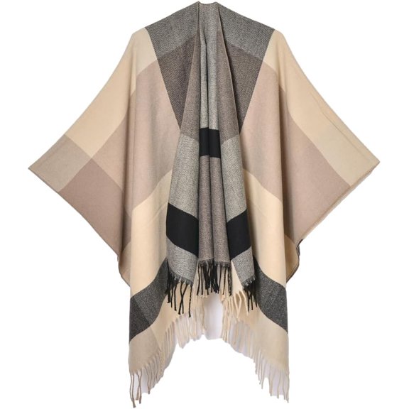 Zhengup Women's Elegant Shawl Wraps Open Front Cardigan Sweater for Travel Plane Blanket