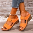 thumbnail image 5 of ShiShine Womens Open Toe Flat Slide Sandals Dual Strap Suede Upper Slip On Casual Beach Shoes, 5 of 9