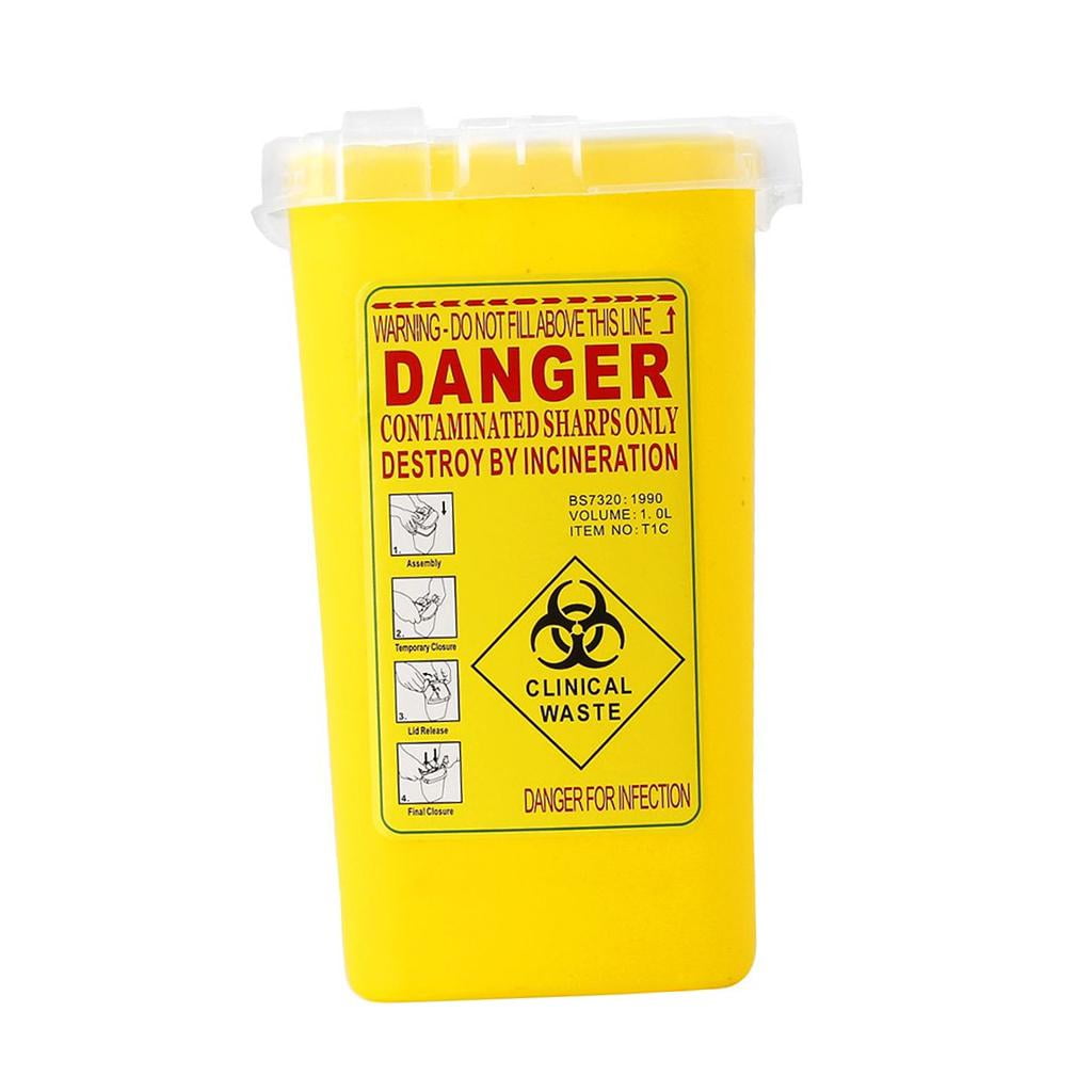 EHJRE Sharps Disposal Containers, Sharp Container to Disposal , Biohazard Multiple-Use Needle Disposable, Puncture Resistant,Waste Bin