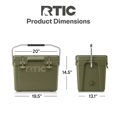 thumbnail image 5 of RTIC 20 QT Ultra-Tough Rotomolded Hard-Sided Ice Chest Cooler, Fits 30 Cans, Olive, 5 of 8