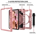 thumbnail image 3 of Dteck Case for Apple iPad Air 4th Generation 10.9-inch 2020 Released ,Shockproof Rubber Hybrid 3-Layer Protection Hand /Shoulder Strap Hard Kickstand Back Cover,Rosegold+Rosegold, 3 of 7