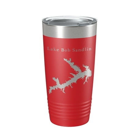 

Lake Bob Sandlin Map Tumbler Travel Mug Insulated Laser Engraved Coffee Cup Monticello Reservoir Texas 20 oz Red