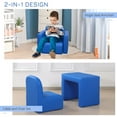 thumbnail image 3 of Qaba 2-in-1 Multifunctional Kids Sofa, Convertible Table and Chair Set for Boys Girls, Blue, 3 of 9