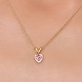 thumbnail image 3 of Gem Stone King 10K Yellow Gold Morganite Peach Zirconia Pendant Necklace for Women | 0.44 Cttw | Gemstone Birthstone | Heart Shape 5MM | With 18 inch Chain, 3 of 6