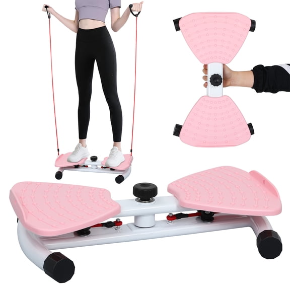 Waist Twister Machine Exercise, Ab Twister Board with 300 Lbs Weight Capacity, Adjustable Noiseless Twist Board(Pink)