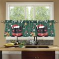 thumbnail image 4 of Yayeee Kitchen Curtains Tier Set of 2 Light Filtering 57"x36" Over Sink Window Panels, Christmas Cat, 4 of 7