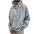 thumbnail image 2 of Lilgiuy Men's Hoodie Letter Printed Pullover Long-sleeved Top Hooded Sweatshirts for Going Out, 2 of 5