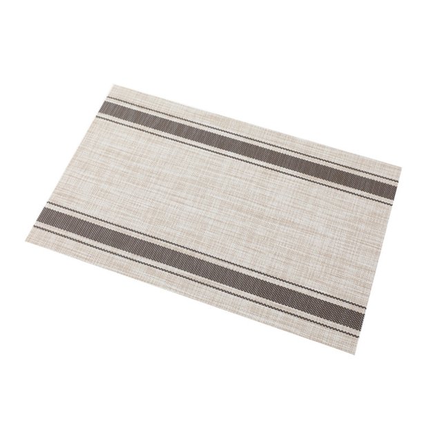 Pvc Sets de Table à Manger Set de Table Imperméable Résistant à la Chaleur Élégant Motif Rayé Idéal pour la Maison Cuisine Sets de Table Étanches