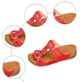 thumbnail image 4 of Rokment Geometic Wedges Slides Sandals for Women 2026 Fashion Comfortable Casual Leather Orthopedic Platform Dress Slip on Summer Shoes Red Size 7, 4 of 6