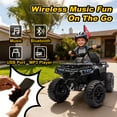 thumbnail image 4 of iRerts 24V Ride on ATV, Powered Ride on Toys Kids 4 Wheeler for Boys Girls Ages 3-6 Gifts, Kids Ride on Car Electric Vehicle with Bluetooth, Music, USB Port, Multi-Color Lights, Black, 4 of 9