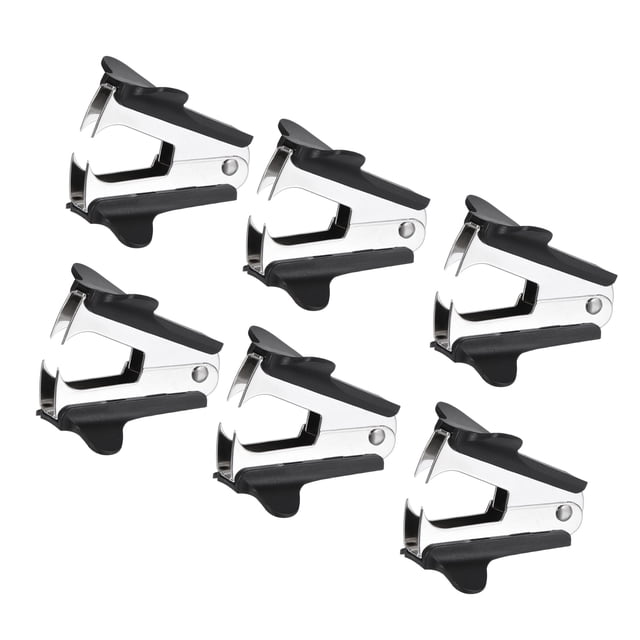 Herramientas Extractoras de Grapas de Acero Uxcell para Oficina y Hogar, Paquete de 6 en Negro