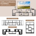 thumbnail image 5 of Costway 3 PCS TV Stand for TV's up To 65" Console Entertainment Center Bookcase Shelves Black Wood, 5 of 8