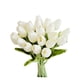 thumbnail image 1 of Flores artificiales de seda con forma de tulipán, color blanco, 20 unidades, 35 cm Mandy's NA, 1 of 5