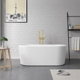 thumbnail image 2 of Vinnova Caserta 59" x 27.6" Oval Acrylic Freestanding Soaking Bathtub in White, 2 of 8