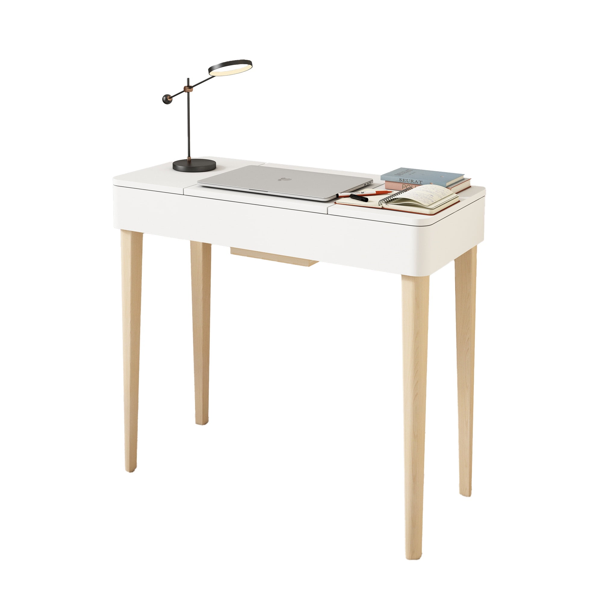高速配送 HSUNNS Small Vanity Desk with Mirror and Hidden Stool ミュージシャン