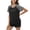 A-Black, variant on Xmarks Summer Pjs Set for WomenShort Sleeve Pajamas Shorts PJ Set Color Block Short Sleeve Crewneck Top Sleepwear and Drawstring Shorts with Pockets 2 Piece Loungewear Pjs Set S-2XL
