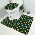 thumbnail image 2 of Green Sun Moon Cloud Planet Pattern Bathroom Rugs Sets 3 Piece,Toilet Cover Set,Absorbent Non Slip Bathroom Mats Sets with U-Shaped Contour Rug Toilet Rug Set, 2 of 5