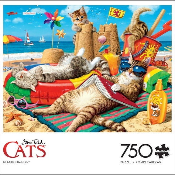 Buffalo Games Cats Collection Beachcombers 750-Piece Interlocking Jigsaw Puzzle for Adults Ages 14 