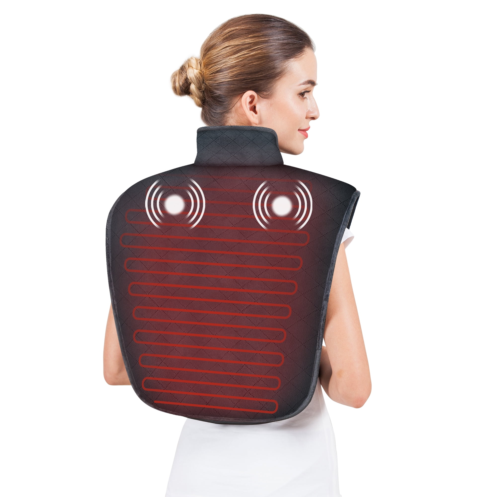 Snailax Heated Neck and Shoulder Massager, Electric Heating Pad