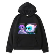 Cozy Super Kitties Fleece Anime Hoodie Sweatshirt for Boys and Girls - Casual Autumn Pullover Jacket - Y2K Sudadera Kids Clothes