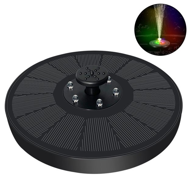 Bomba de fuente solar para baño de pájaros, fuente de energía solar con luz LED, fuente de agua con batería incorporada para decoración de piscina, pecera y jardín de estanque Xemadio 220862