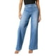 thumbnail image 1 of WILLBEST Pantalones Mujer Pantalones Vaqueros de Pierna Ancha y Cintura Alta para Mujer, Pantalones Casuales de Mezclilla Elástica Con Costura Frontal y Cintura Elástica Cómoda. Extra Grande, 1 of 5