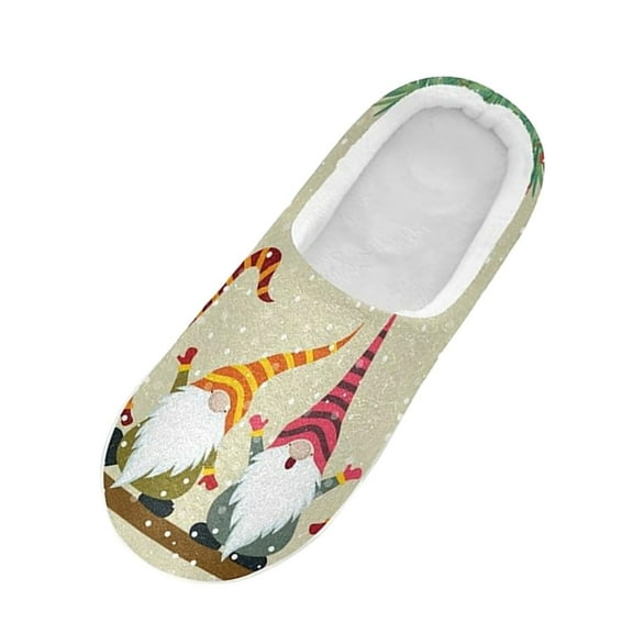 Gubotare Christmas House Shoes Girls Faux Fur Bunny Scuff Slippers Size 7 (Yellow,7)