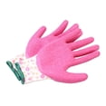 thumbnail image 2 of Women Gloves Work Printed Polyester Shell Pink Latex Crinkle Coating Work Safety Gloves For Work Protective ,Wide Use, 2 of 5