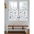 thumbnail image 7 of Half Window Curtain 36 Inches Long, Blue Floral Spring Window Treatment Curtain Drapes, Farmhouse Poppy Botanical Small Tier Curtains for Bathroom Over Sink, 27.5"x36", 2 Panels, 7 of 7