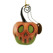 Bethany Lowe 3.50In Green Apple With Orange Poison, Polyresin, Halloween Ornament Place Card Holder La2056